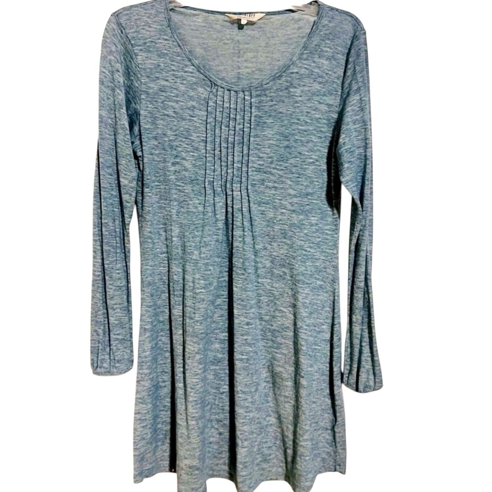 BRAINTREE HEMPLONDON TUNIC HEMP Blue Striped Tunic ORGANIC Tunic Top Sz L